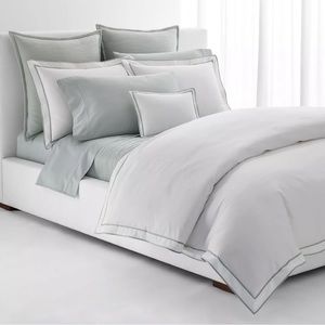 Ralph Lauren Spencer Cotton Sateen Border Full/Queen Duvet Cover - Sage Trim